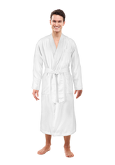 Luxurious Men Spa Bathrobe, Plush, 2-Ply Design, Full Length - Made in USA