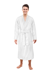 Luxurious Men Spa Bathrobe, Plush, 2-Ply Design, Full Length - Made in USA