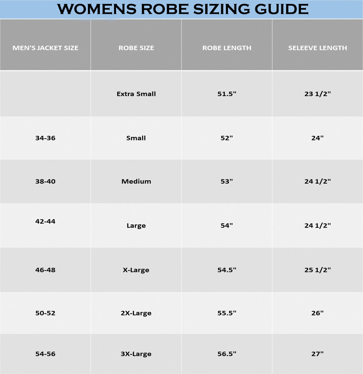 comfydown women bathrobe size chart