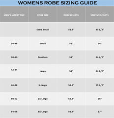 comfydown women bathrobe size chart