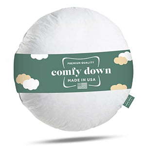ComfyDown 95% Feather 5% Down, Diameter Round Decorative Pillow Insert, Sham Stuffer - MADE IN USA