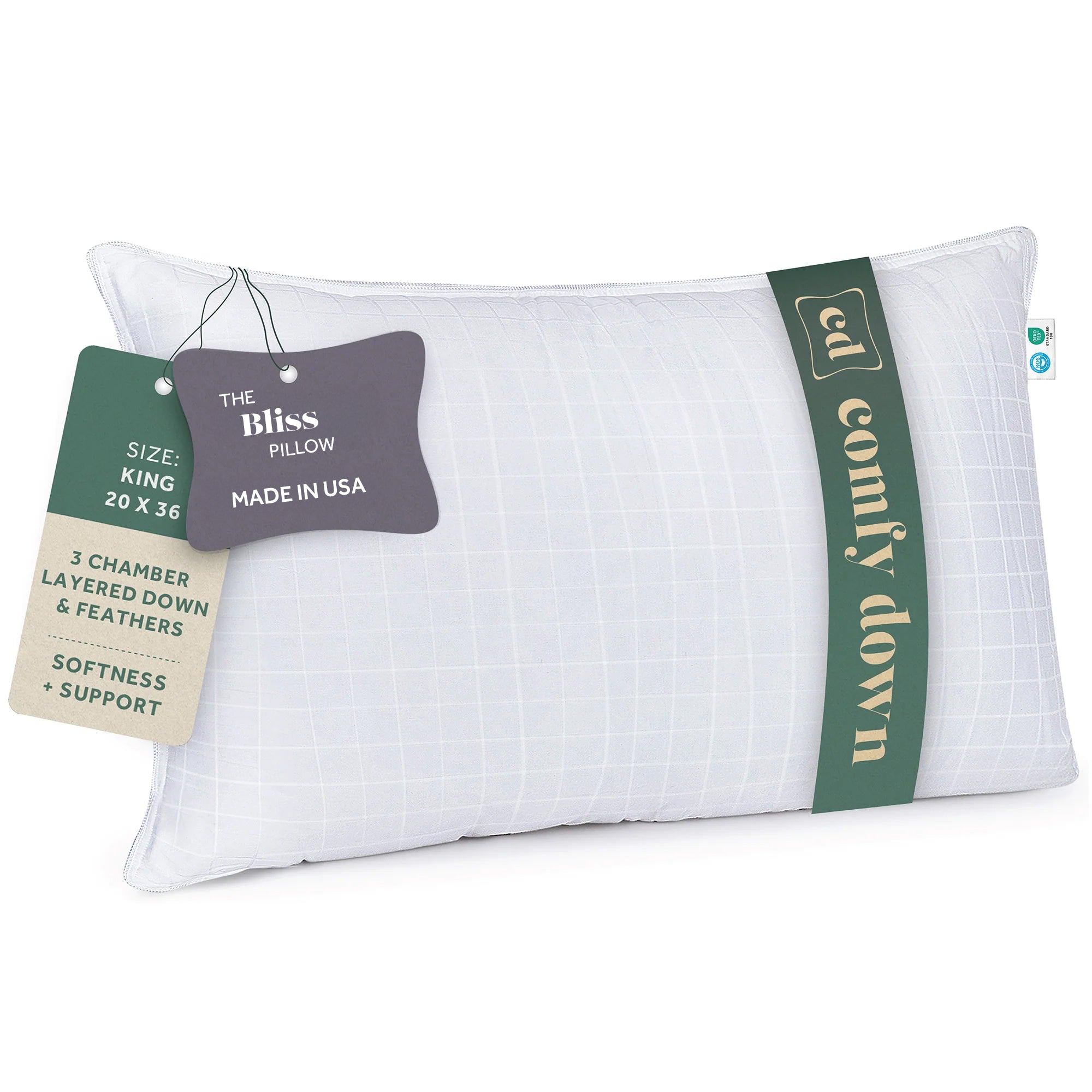Bliss triple-chamber layered pillow