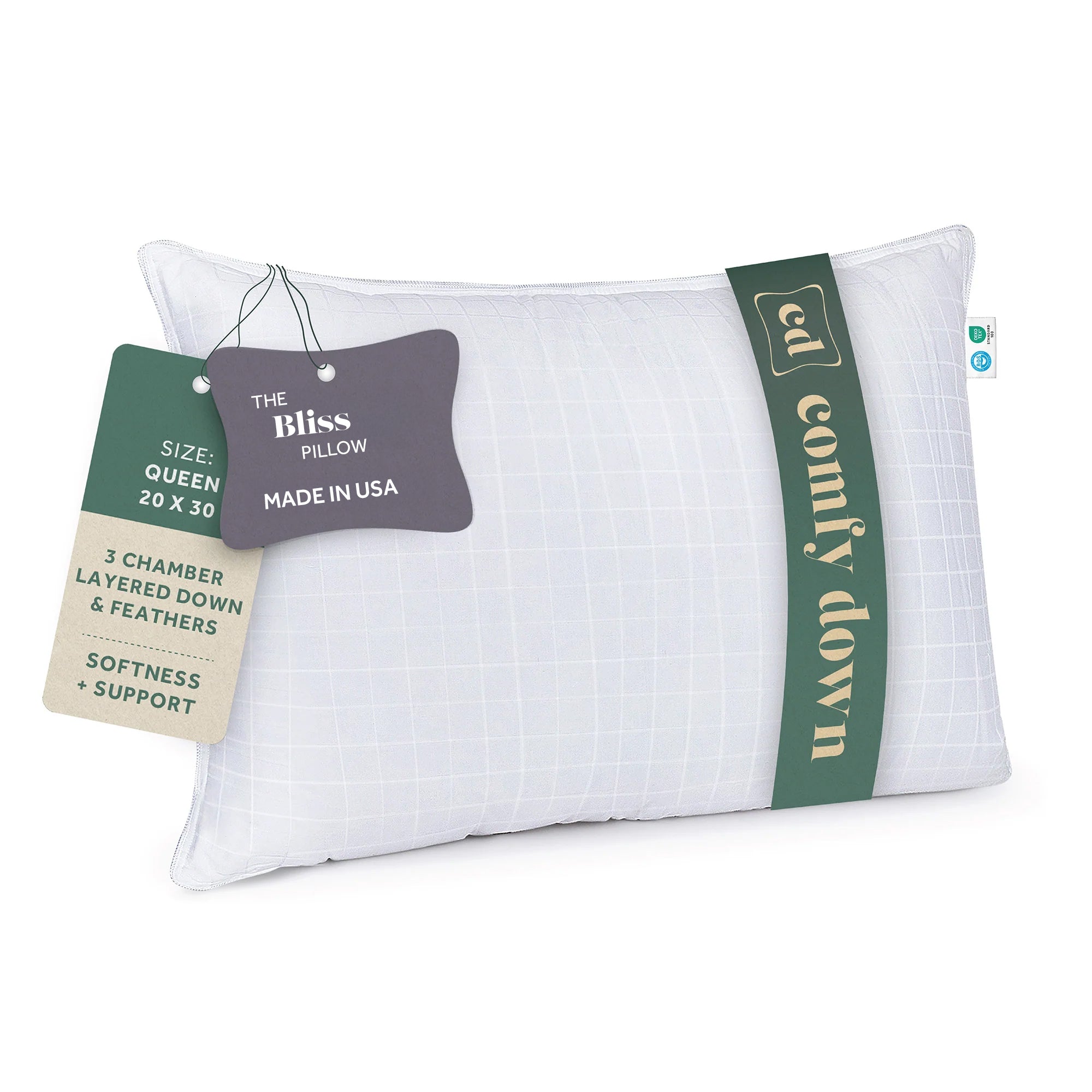 Bliss triple-chamber layered pillow