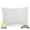 ComfyDown Pillowcase for Toddler & Travel Pillows - Breathable 100% White Egyptian Cotton, 300 Thread Count Hypoallergenic, Prevents Dust & Features, Envelope Closure - Made in USA