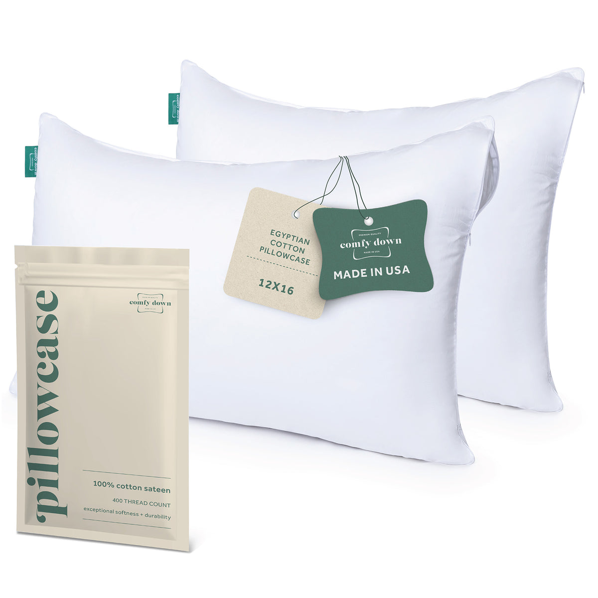 ComfyDown Pillowcase for Toddler & Travel Pillows – Zipper Closure