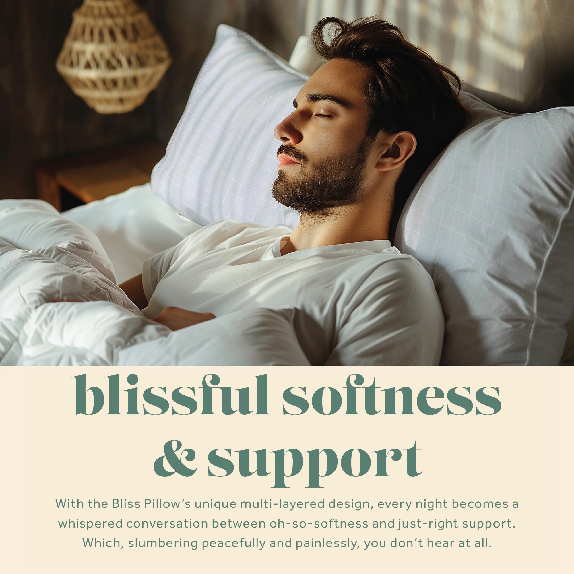 Bliss triple-chamber layered pillow
