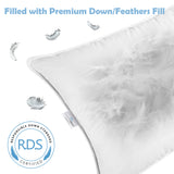 ComfyDown Bed Pillow for Sleeping, Down and Feather Stuffing, with Premium Egyptian Cotton Cover, Made in USA