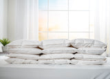 European Goose Down White Comforter - Egyptian Cotton Cover, With Corner Tabs- Made in the USA